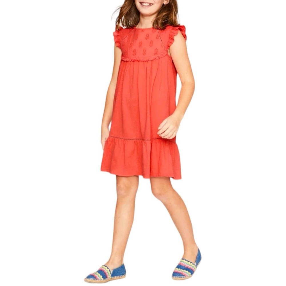 BODEN Broderie Pineapple Ruffle Dress.โ Size 11-12Y